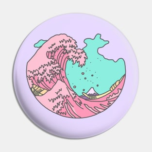 Japanese pastel kawaii anime meme surf beach wave Pin