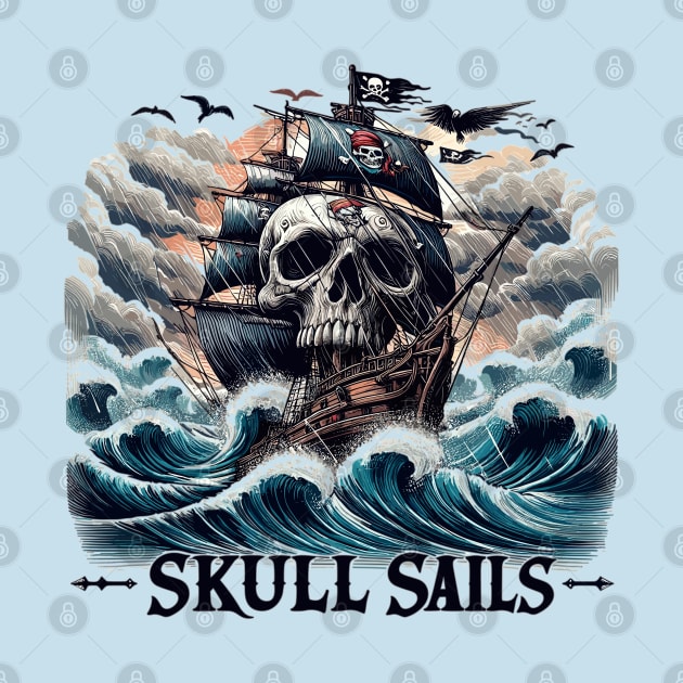 Pirate Ship, Skull Sails by Vehicles-Art