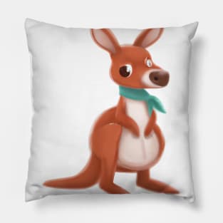 Cute Kangaroo Drawing Pillow