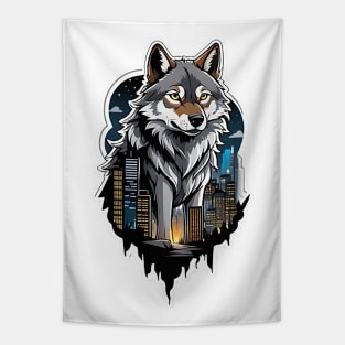 Allein in der Stadt: Der einsame Wolf Tapestry