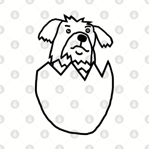 Puppy Hatching from Easter Egg Outline by ellenhenryart