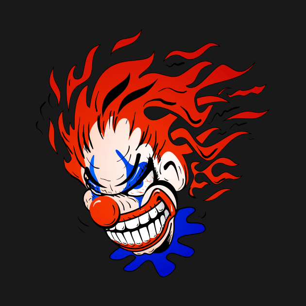 Psycho Crazy Clown Cartoon by hobrath