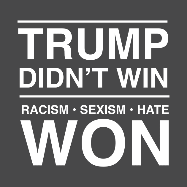 Trump Didn't Win. Racism. Sexism. Hate Won by Blister