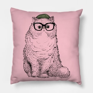 Hipster Cat Cat Pillow