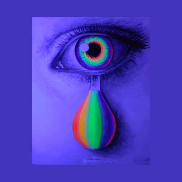 Rainbow tears on blue by CORinAZONe