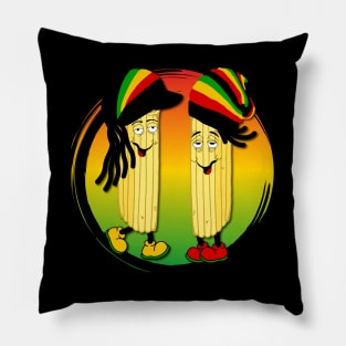 Funny Jamaican Rasta Food Characters Pillow