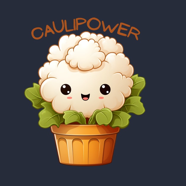 Caulipower, Kawaii Cauliflower by Clearmind Arts