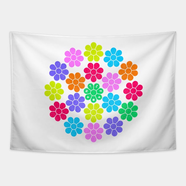 Democracy Daisy - colourful Tapestry by BrownWoodRobot