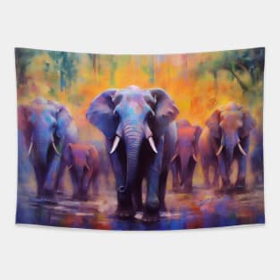 Big elephant and his family. Tapestry