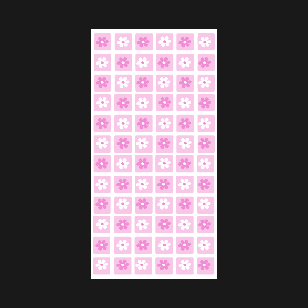 Aesthetic Minimalist Grid Flower Design Phone Case in Pink by shopY2K