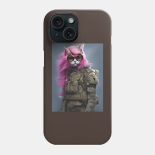 Soldier Cat - Modern Digital Art Phone Case