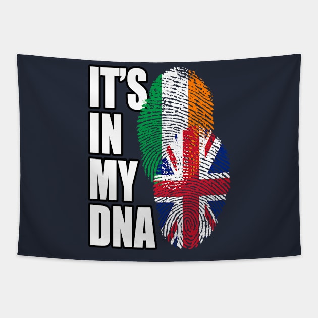 British And Irish Mix DNA Flag Heritage Gift Tapestry by Just Rep It!!