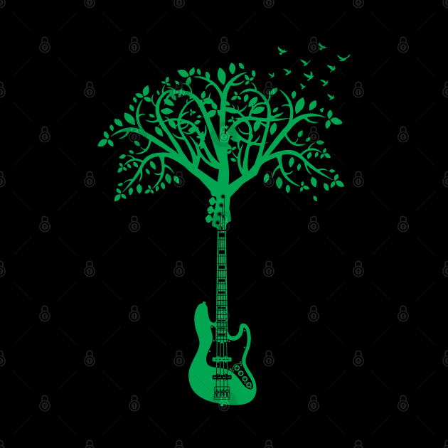 Bass Guitar Tree Green by nightsworthy