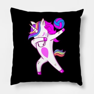 Volleyball Dabbing Cute Unicorn Player Pillow