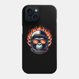 space monkey in flames Phone Case