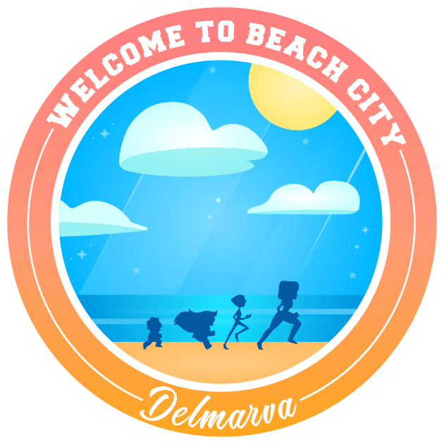 Welcome To Beach City Variant Kids T-Shirt by Anrego