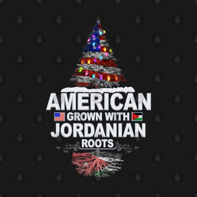 Christmas Tree  American Grown With Jordanian Roots - Gift for Jordanian From Jordan by Country Flags