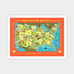 Waffle World Map Magnet