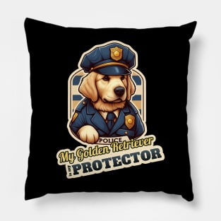 Golden Retriever Police 2 Pillow