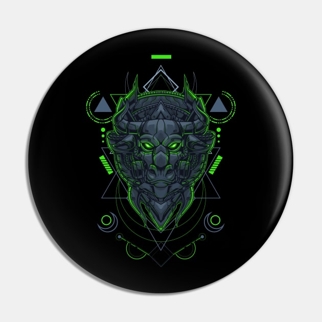 Bull head - Sacred Geometry Pin by JorgeOrtega88