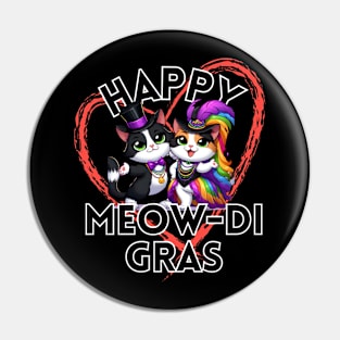 Happy Meow-di Gras Pin