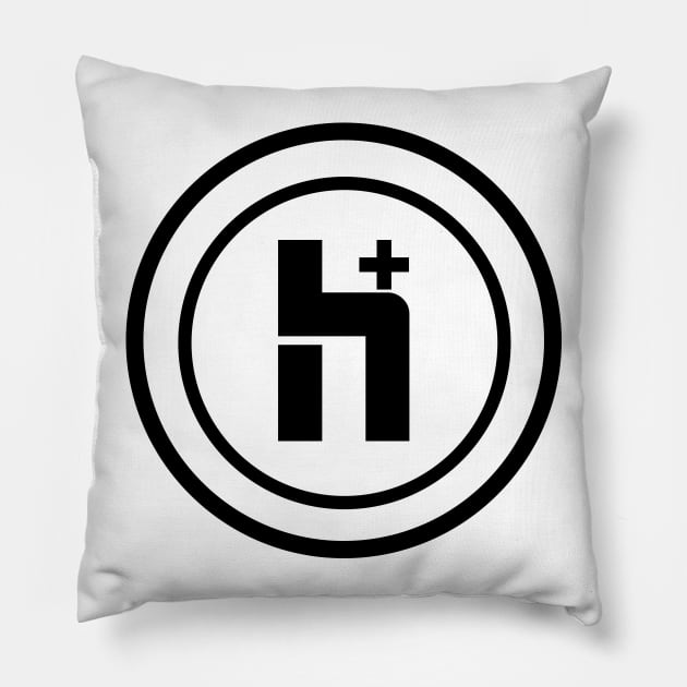 H Plus 2 (Large) Pillow by TranshumanTees