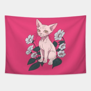 Floral Sphynx's Serenade Tapestry