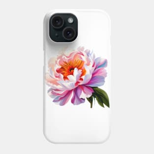Elegant Ombre Pink Peony Flower Watercolor Floral Art Phone Case