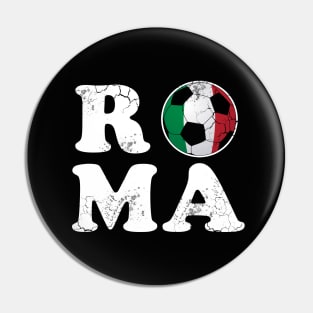Roma Soccer Ball Italian Flag Italia Italy Football Rome Pin