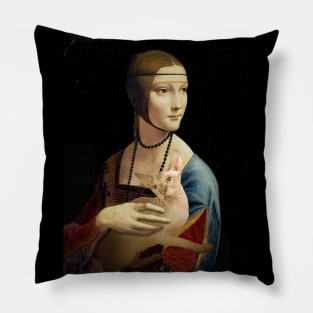 Lady with a Sphynx Cat Pillow