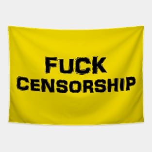 Fuck Censorship (Black on Light) Tapestry