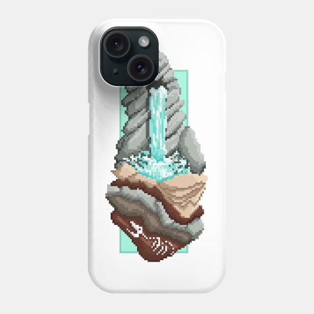 Pixel Landscape : Water Fall Phone Case by Draad