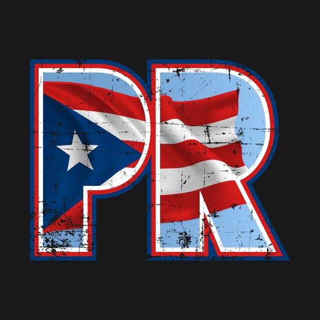 Puerto Rican flag - PR - Boricua pride - grunge design by verde