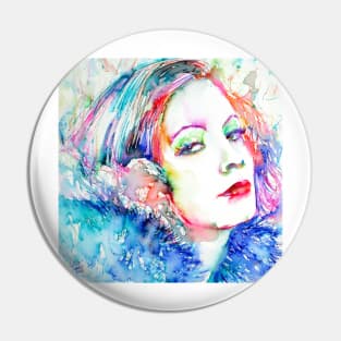 GRETA GARBO watercoloor and ink portrait Pin