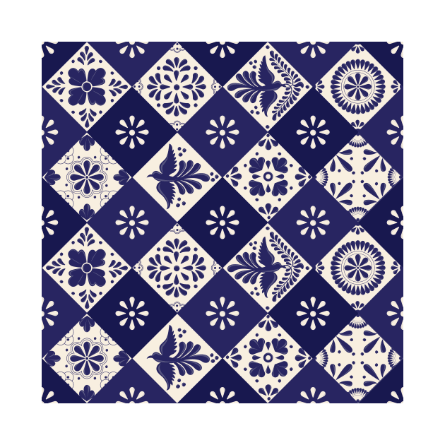 Mexican Talavera Tiles Pattern by Akbaly