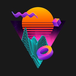 Neon retrowave sunrise #1 T-Shirt