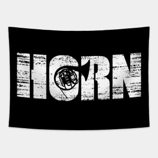 Distressed Look Horn Gift For Hornists Tapestry