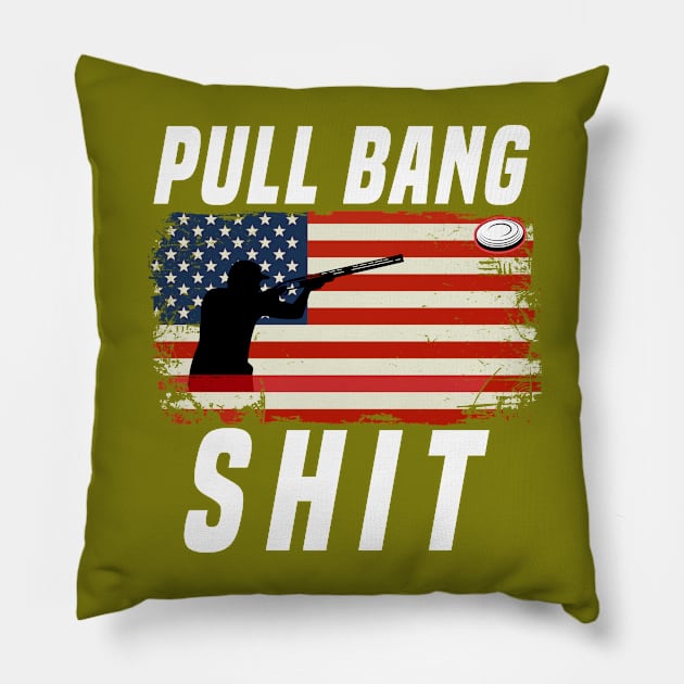 Skeet Shooting Shooter Shotgun Pillow by bigD