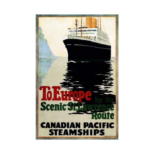 To Europe by Ship the Scenic St Lawrence Route Vintage Cruise by vintageposters