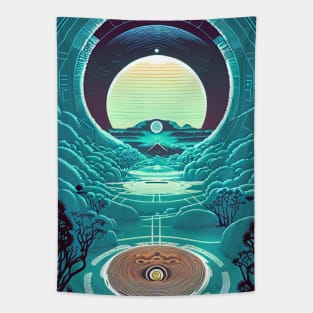 Abstract moon Portal Stargate Tapestry