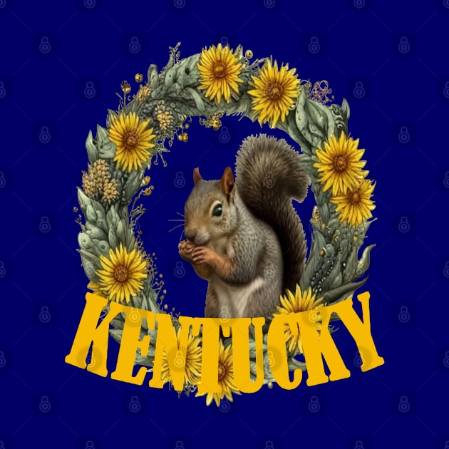 For The Love Of Kentucky, Grey Squirrels and Yellow Flowers by taiche