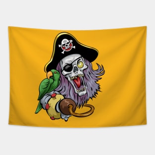 Zombie Pirate Captain Tapestry