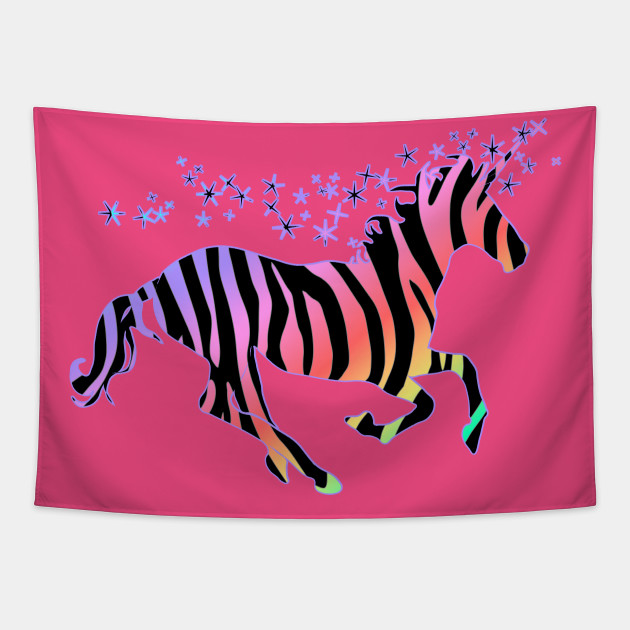 Rainbow Zebra Magical Unicorn Unicorn Tapestry Teepublic