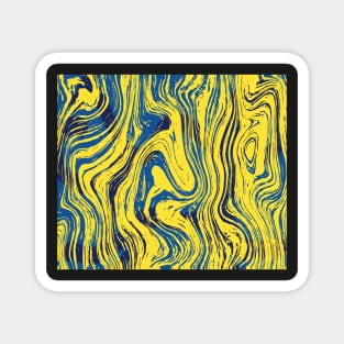 Marbled Yellow and Blue Magnet