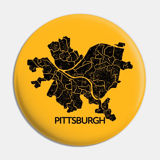 Pittsburgh Neighborhoods Map Simple Distressed Pin by ObiPatricKenobi