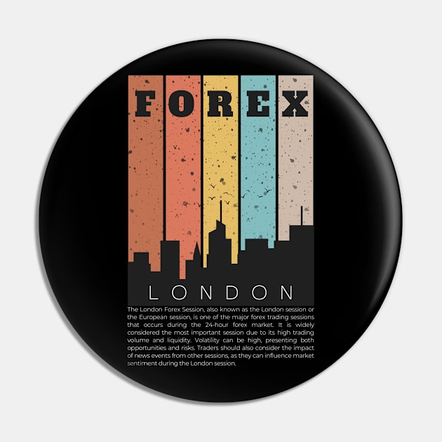 Forex London Skyline Pin by NikiRaak Designs