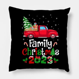 Family Christmas 2023 Truck Tree Squad Matching Xmas Team Pillow