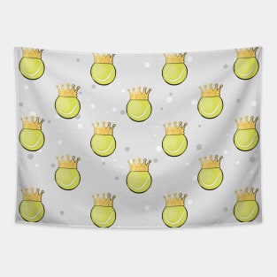 King Tennis - Seamless Pattern on Grey Background Tapestry