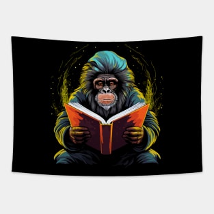 Snow Monkey Reads Book Tapestry