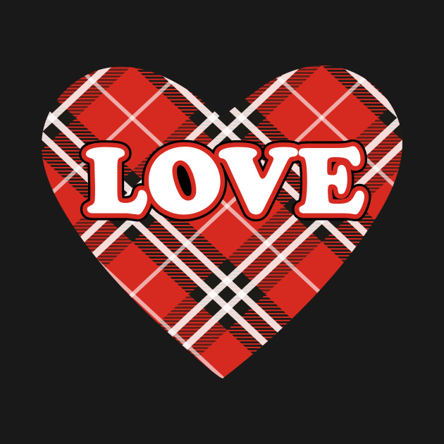 Buffalo Plaid Heart with Love I Valentine's Days Valentine by 2blackcherries